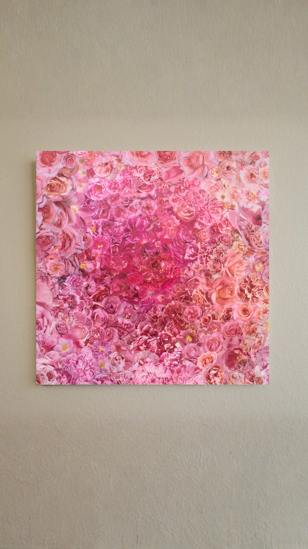 the original pink rose on canvas